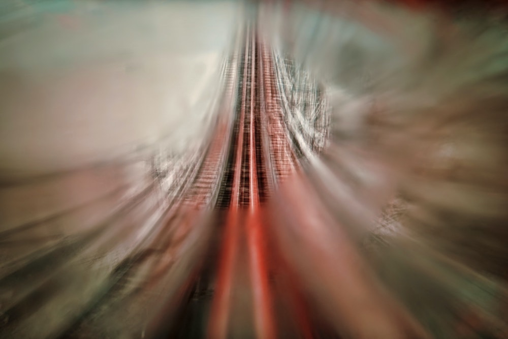 Blurred photo of a rollercoaster